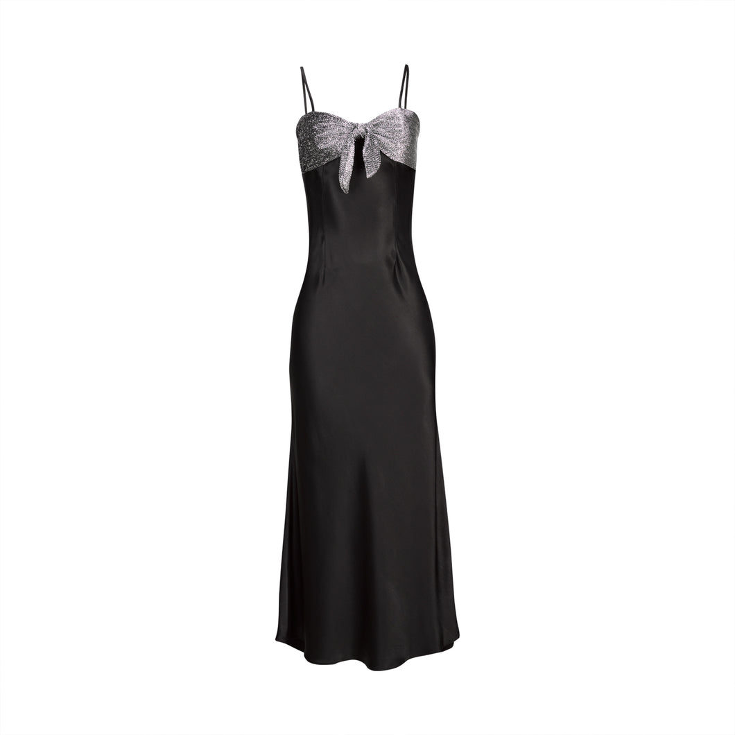Black And Silver Midi Dress