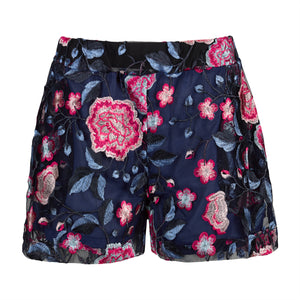 Floral Embroidered Shorts