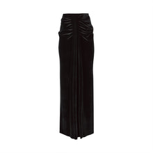 Load image into Gallery viewer, Black Velvet Maxi Skirt