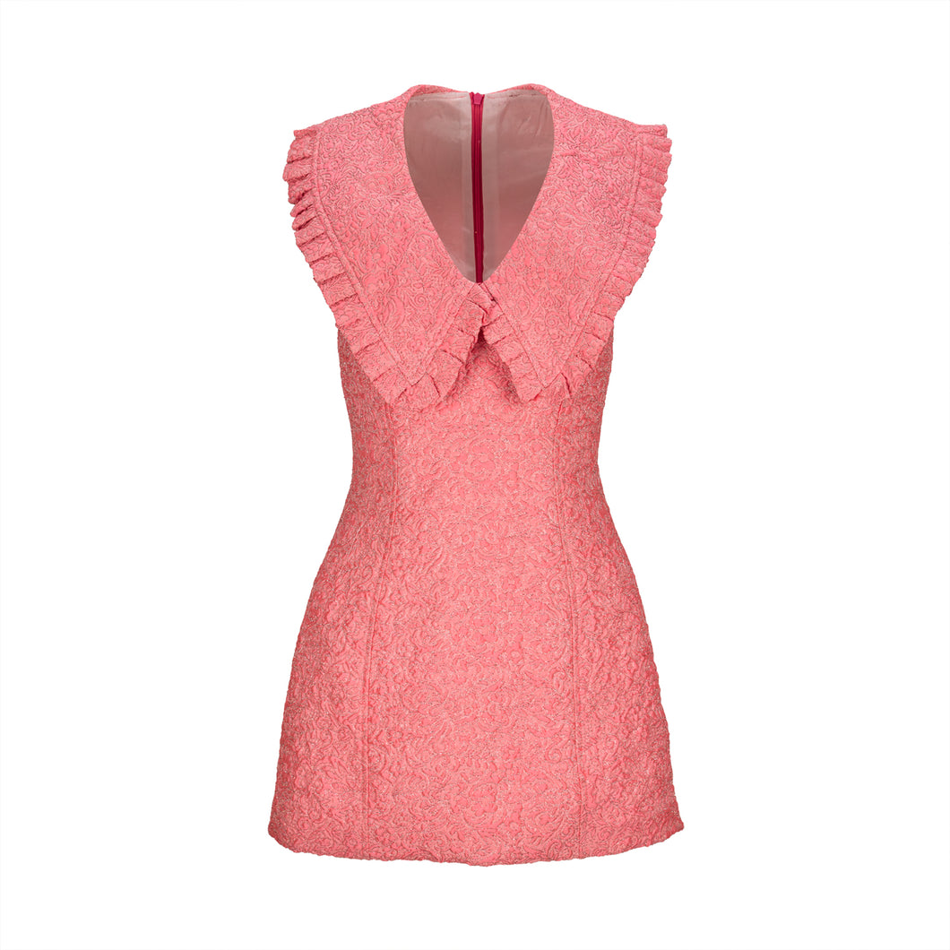 Pink Brocade Mini Dress