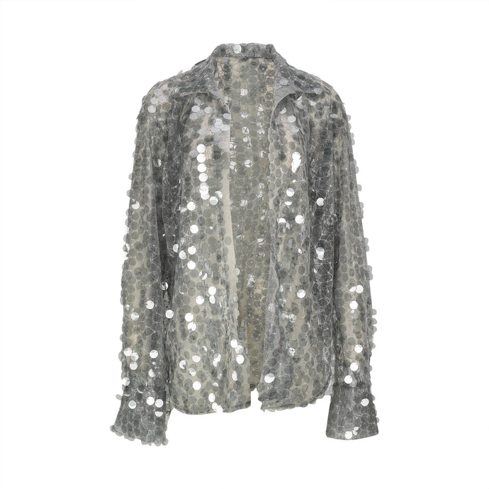 Grey Sequins Shirt