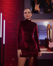 Load image into Gallery viewer, Red Velvet Mini Dress