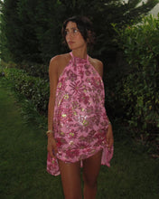 Load image into Gallery viewer, Pink Sequins High-Neck Mini Dress