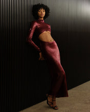 Load image into Gallery viewer, Burgundy Sequins Midi Dress