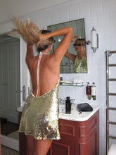 Load image into Gallery viewer, Gold Sequins Dress