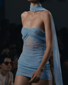 Blue Glitter Mini Dress