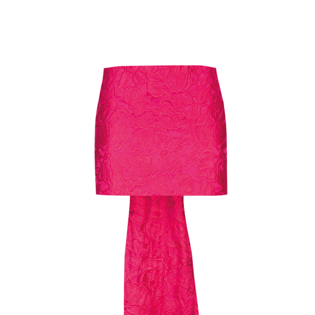 Pink Jacquard Mini Skirt