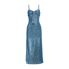 Load image into Gallery viewer, Blue Sequins Midi Dress