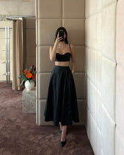 Load image into Gallery viewer, Black Leather Effect Midi Skirt