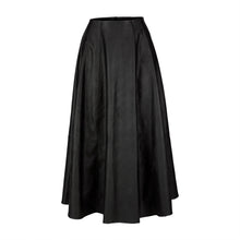 Load image into Gallery viewer, Black Leather Effect Midi Skirt