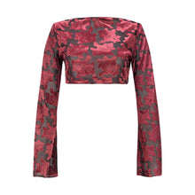 Load image into Gallery viewer, Burgundy Floral Pattern Top