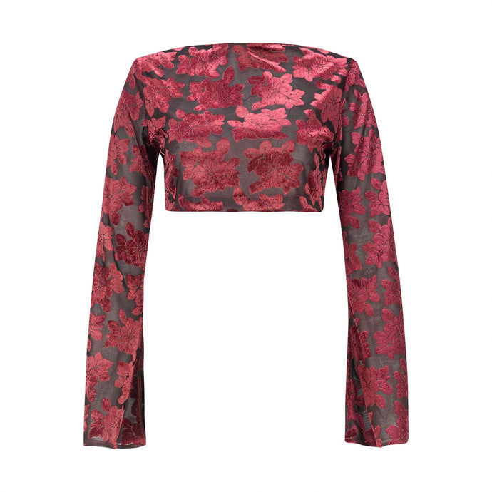 Bordeaux Floral Pattern Top