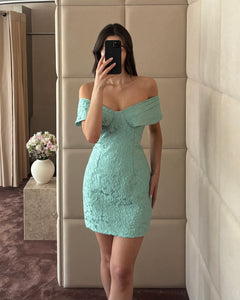 Mint Brocade Dress