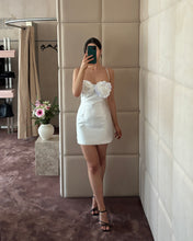 Load image into Gallery viewer, White Mini Dress W/ Flowers