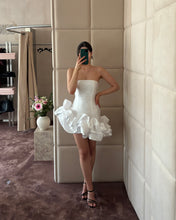 Load image into Gallery viewer, White Dress W/ Ruffles