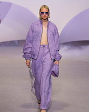 Load image into Gallery viewer, Purple Denim Jeans W/ Feathers