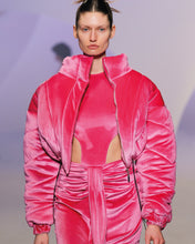 Load image into Gallery viewer, Pink Velvet Puffer Jacket