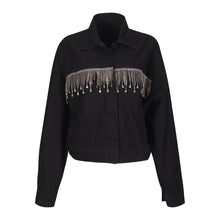 Load image into Gallery viewer, Black Jacket With Rhinestone Appliqués