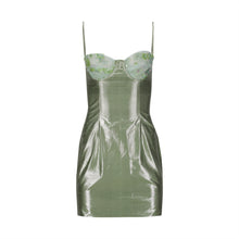 Load image into Gallery viewer, Metallic Green Mini Dress