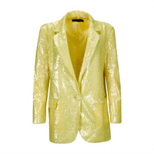 Load image into Gallery viewer, Yellow Sequins Blazer
