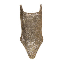 Load image into Gallery viewer, Gold Sequins Swimsuit