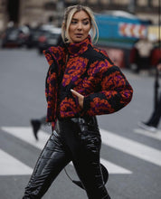 Load image into Gallery viewer, Floral Cropped Puffer Jacket