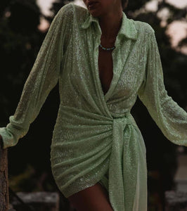 Green Sequins Dress