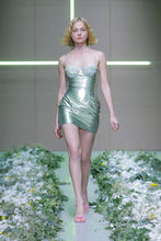 Load image into Gallery viewer, Metallic Green Mini Dress