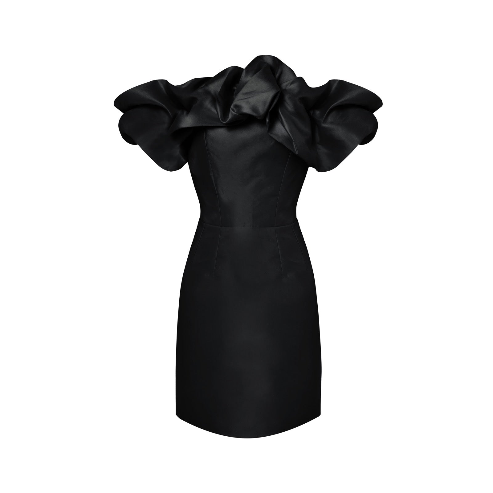 Jil Sander Long dress with black ruffles | TheDoubleF