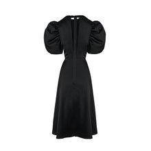 Load image into Gallery viewer, Black Balloon Sleeves Dress